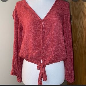Rare Red with White Dots American Eagle Crop Top